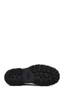 Male Black Lace-Up Thick-Soled Leather Casual Shoes | Derimod