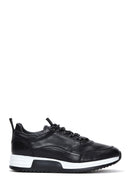 Men's Black Leather Thick Soled Sneaker | Derimod