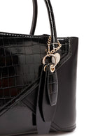Women's Black Long Strap Crocodile Handbag | Derimod