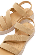 Women's Beige Chunky Sole Fabric Comfort Sandals | Derimod