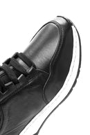 Woman Black Lace-Up Leather Sneaker | Derimod