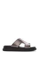 
Women's Anthracite Thick Sole Metallic Leather Slippers
 | Derimod