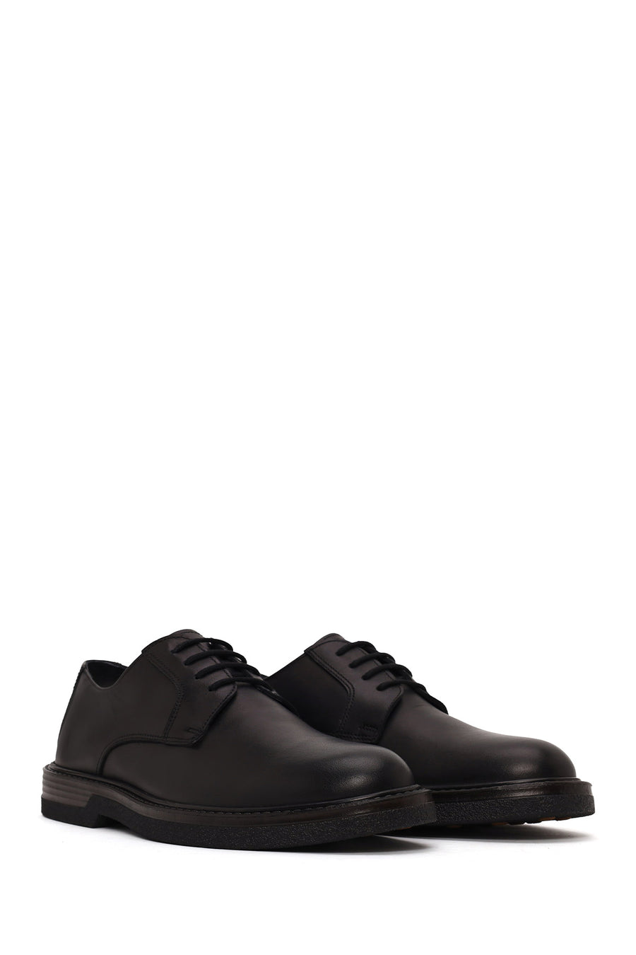 Male Black Lace-Up Leather Casual Shoes