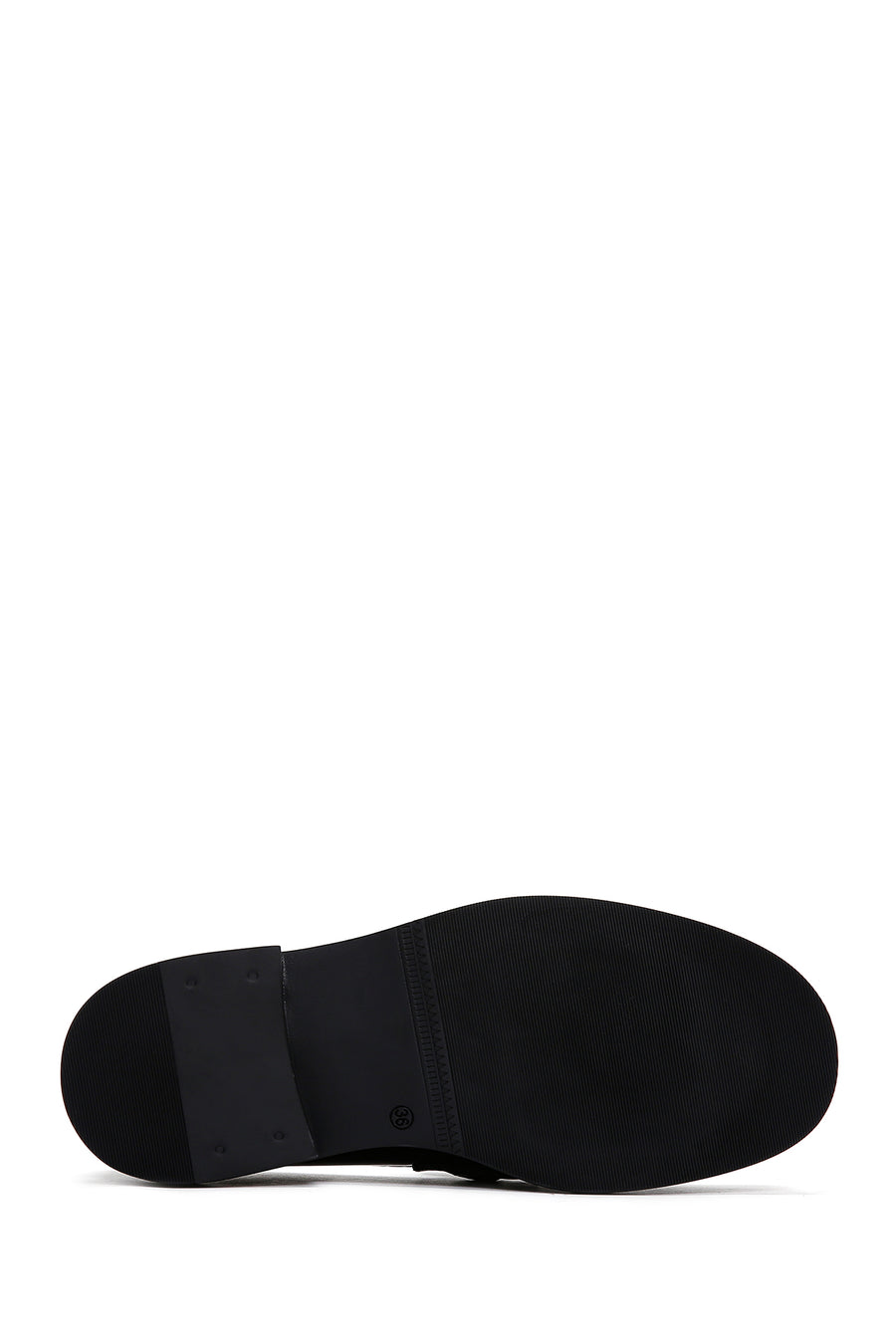 Women's Black Chain Detailed Leather Masculine Loafer
