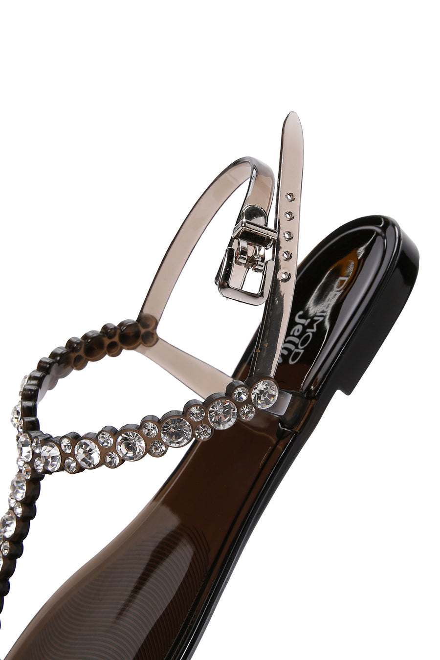Women's Black Jelly Sandals with Stones