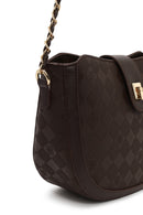 Woman Brown Long-Strap Printed Shoulder Bag | Derimod