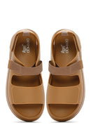 Women's Tan Strappy Thick Soled Jelly Sandals | Derimod