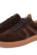 Woman Brown Lace-Up Suede Leather Sneaker | Derimod