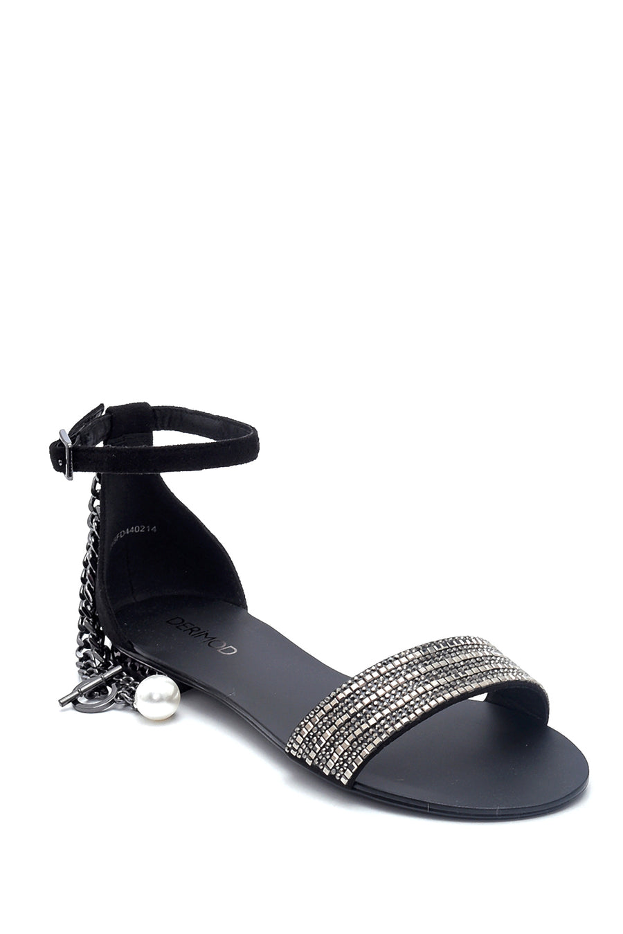 Women's Black Chain Detailed Sandals
