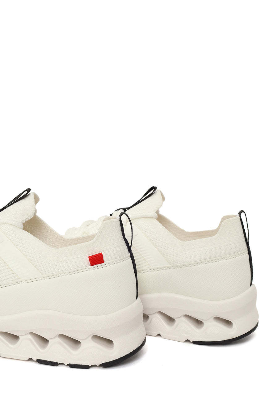 Derimod Zero Kadın Beyaz Kalın Tabanlı Bağcıklı Kumaş Sneaker