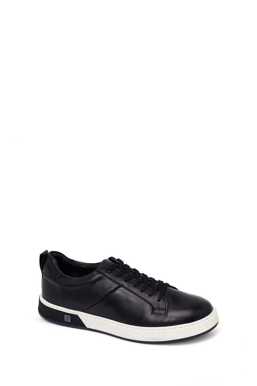 Erkek Siyah Bağcıklı Deri Sneaker