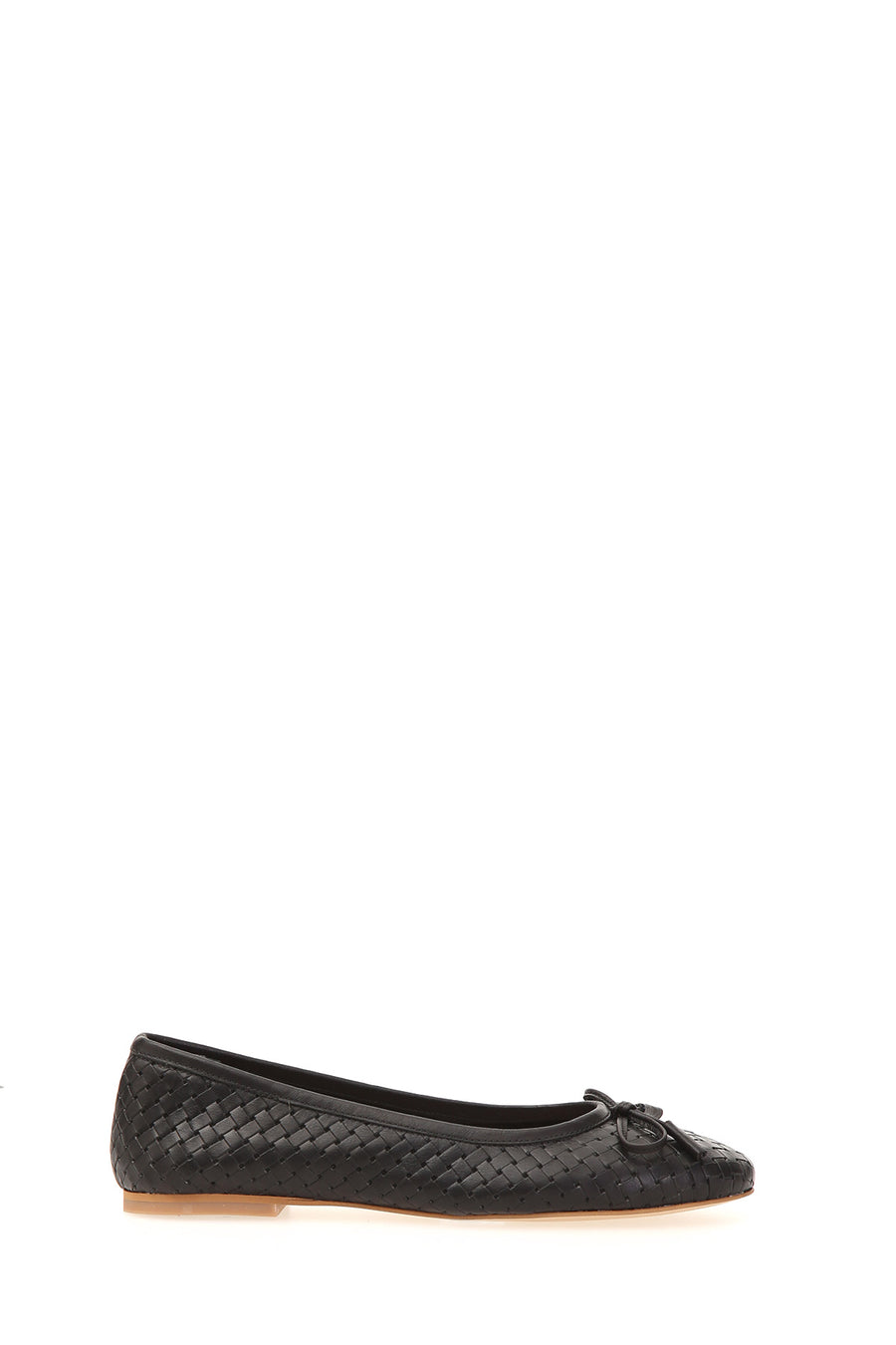 Black Women's Leather Ballerinas