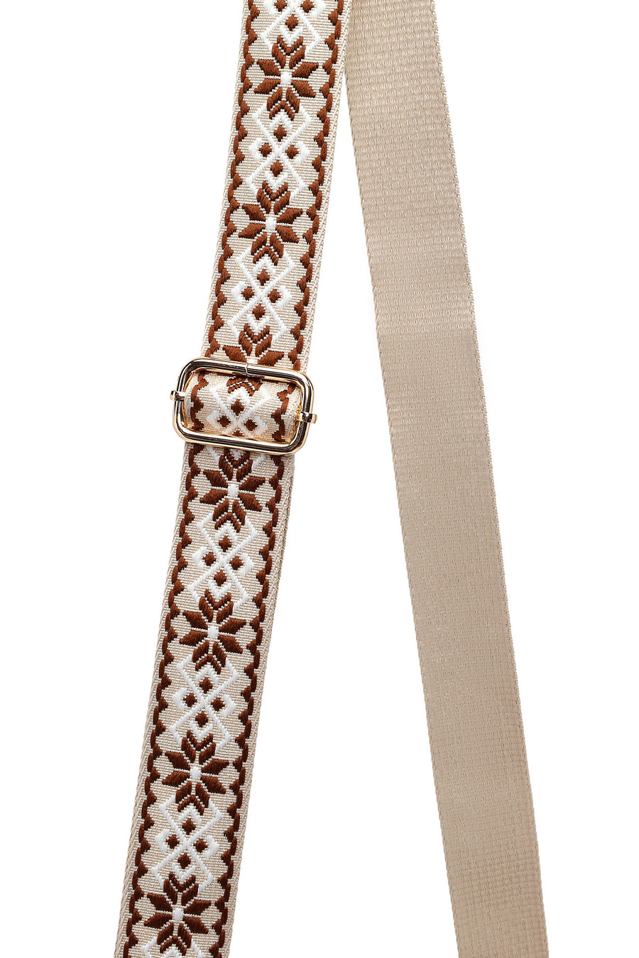 Woman Brown Long-Strap Printed Crossbody Bag