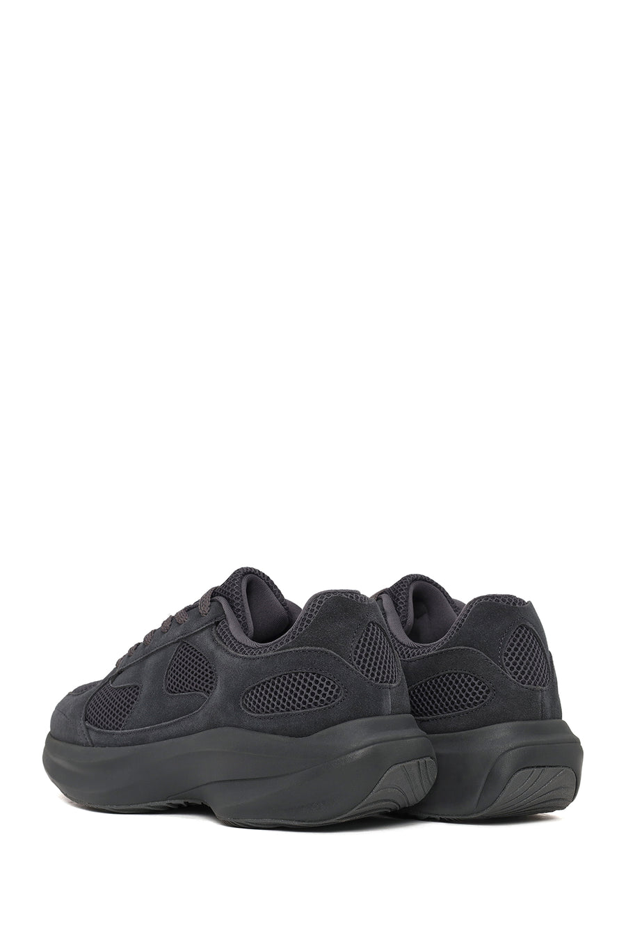Male Gray Lace-Up Thick-Soled Fabric Sneaker