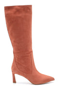 Women's Nubuck Leather Heeled Boots | Derimod