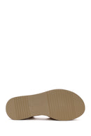 Women's Tan Ankle Strap Thick Soled Leather Sandals | Derimod