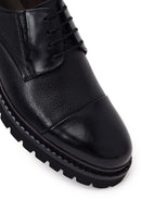 Male Black Lace-Up Thick-Soled Leather Casual Shoes | Derimod