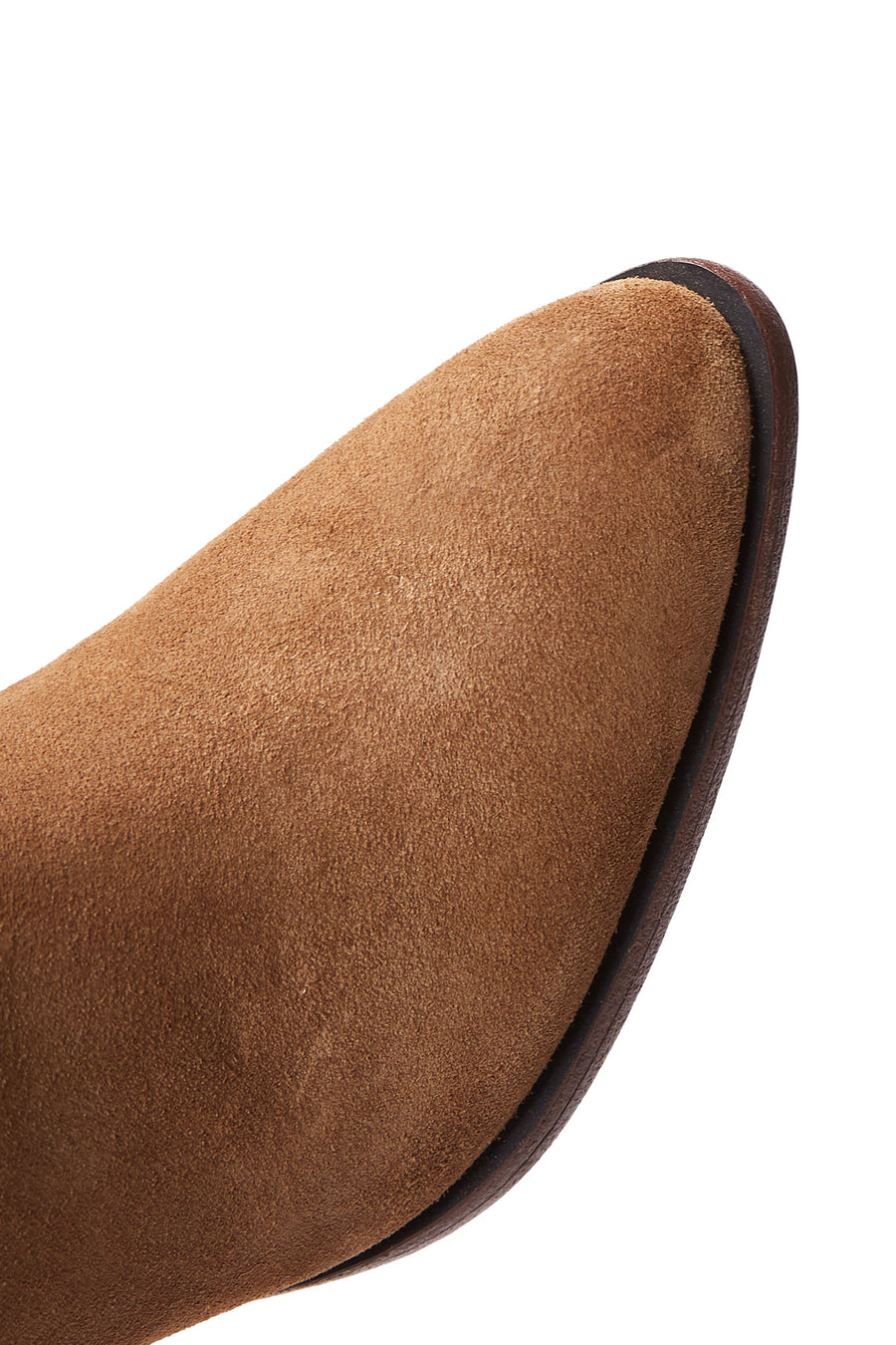 Women's Tan Suede Leather Heeled Cowboy Boots