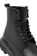 
Men's Black Lace-Up Zippered Leather Combat Boot
 | Derimod
