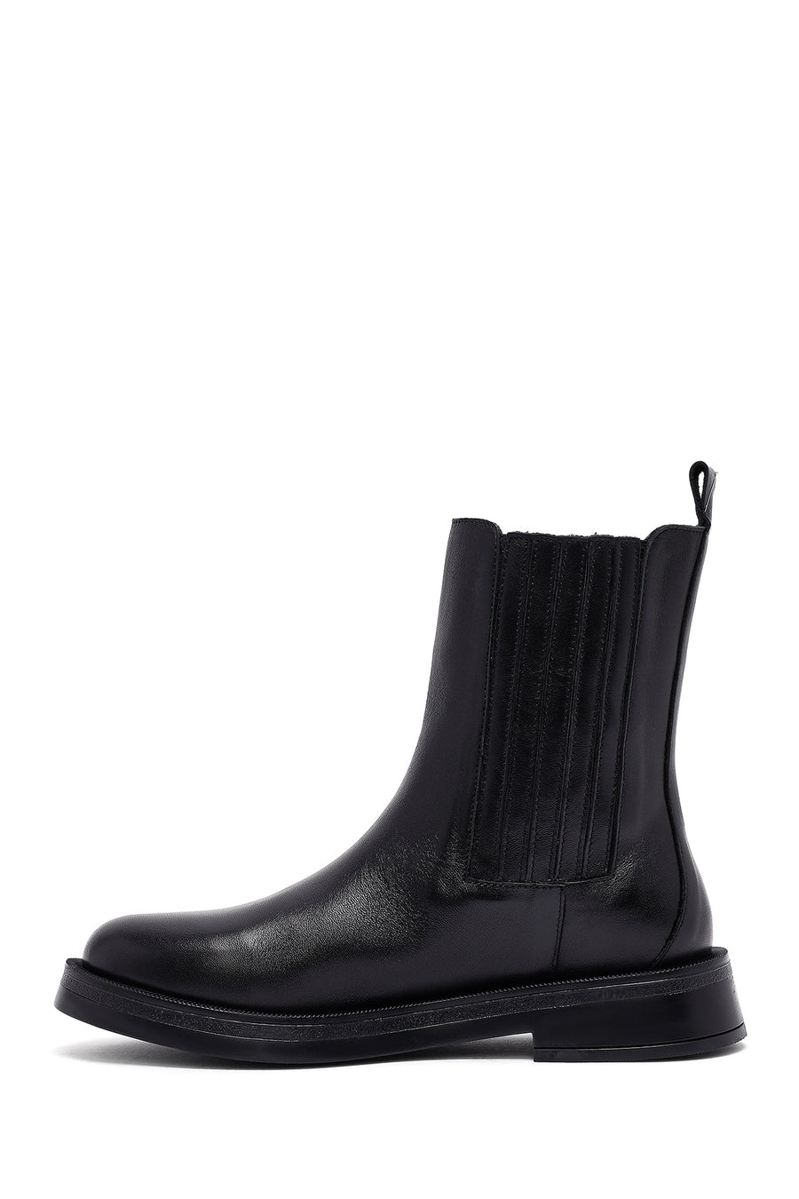 Woman Black Leather Chelsea Boots
