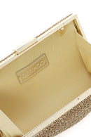 Women's Gold Long Strap Stone Mini Clutch Bag | Derimod