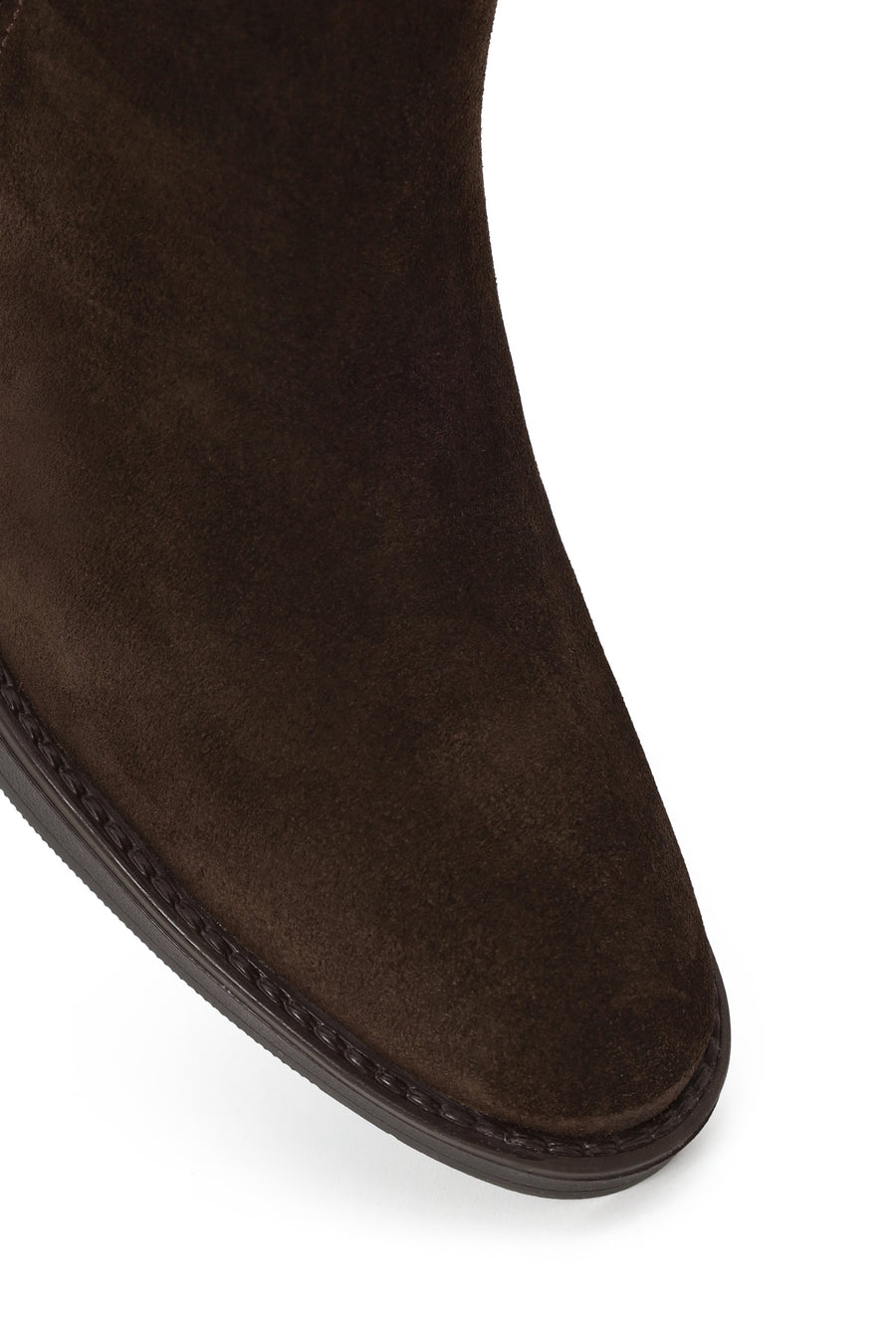 Woman Brown Chunky-Heeled Suede Chelsea Boots