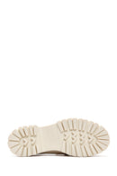 Women's Cream Leather Masculine Loafer | Derimod