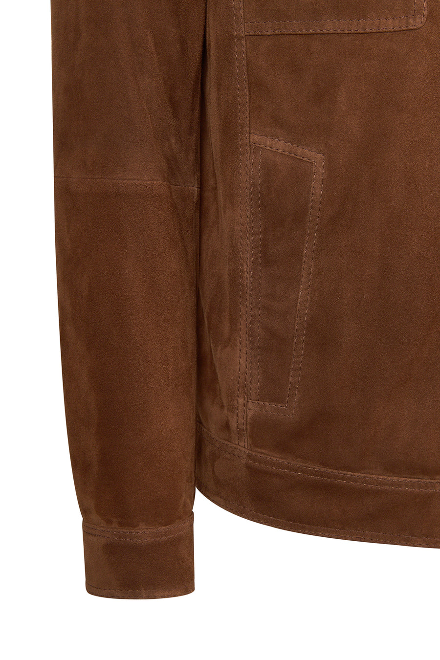 Wade Erkek Kahverengi Slim-Fit Süet Deri Ceket