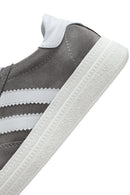 Kadın Gri Bağcıklı Kalın Tabanlı Süet Deri Sneaker | Derimod