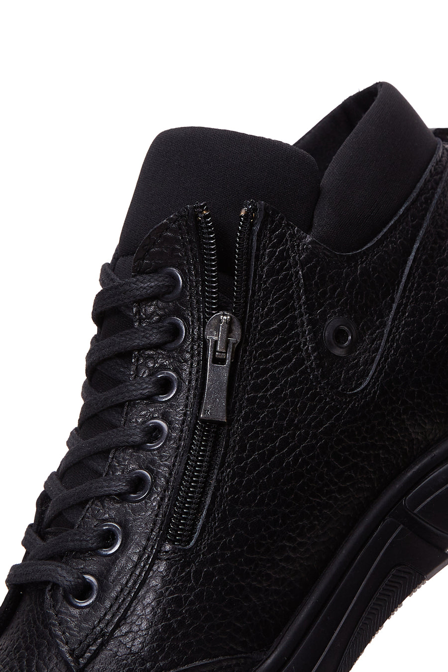 Men's Black Leather Casual Zipper Boots