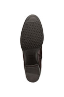 Geox Women's Brown New Asheel Zippered Thick Heel Leather Boots | Derimod