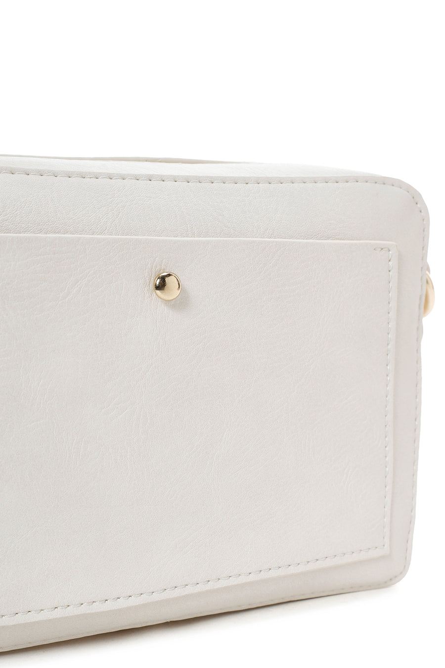 Woman Cream Long-Strap Crossbody Bag