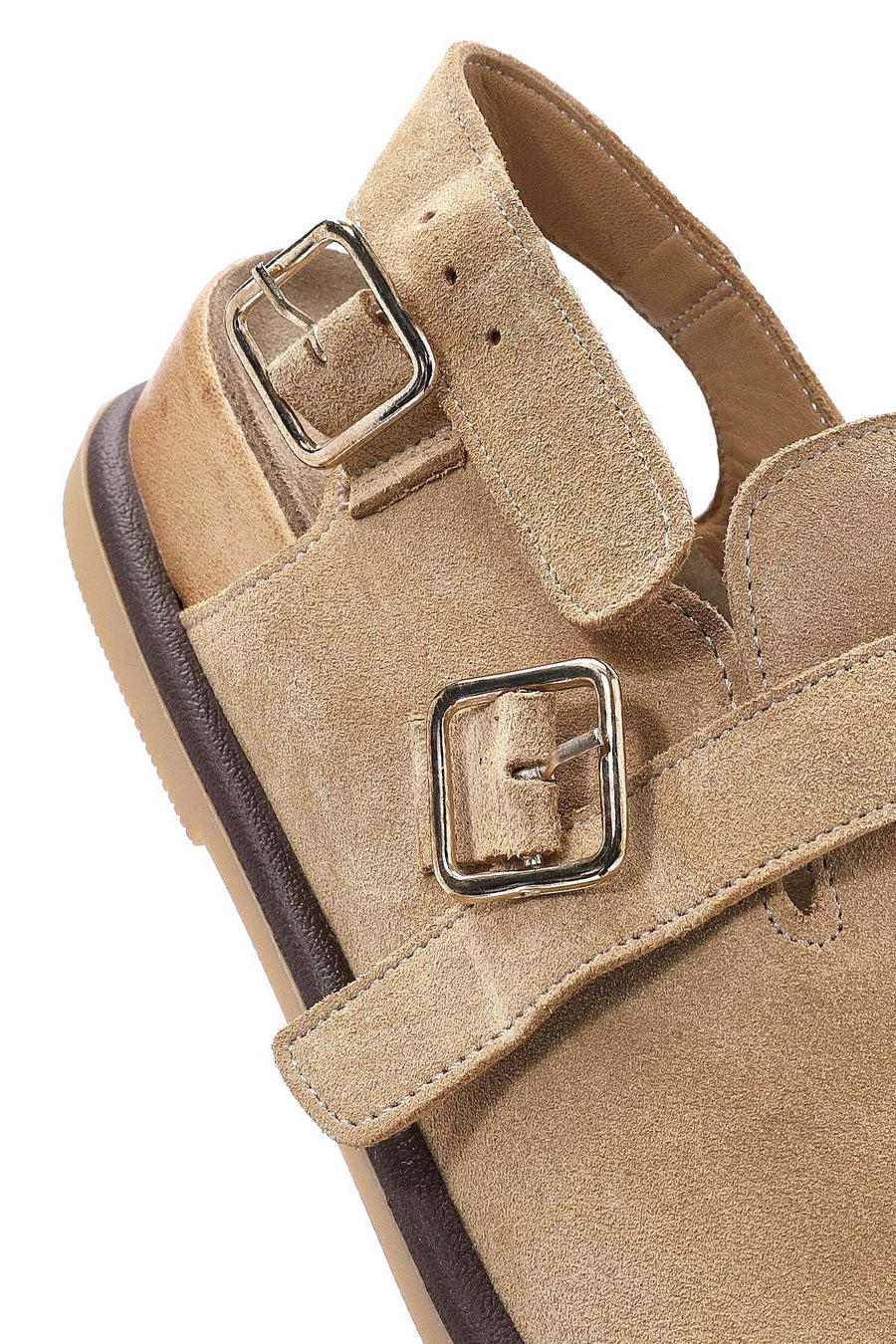 Women's Camel Back Tie Suede Leather Sandals