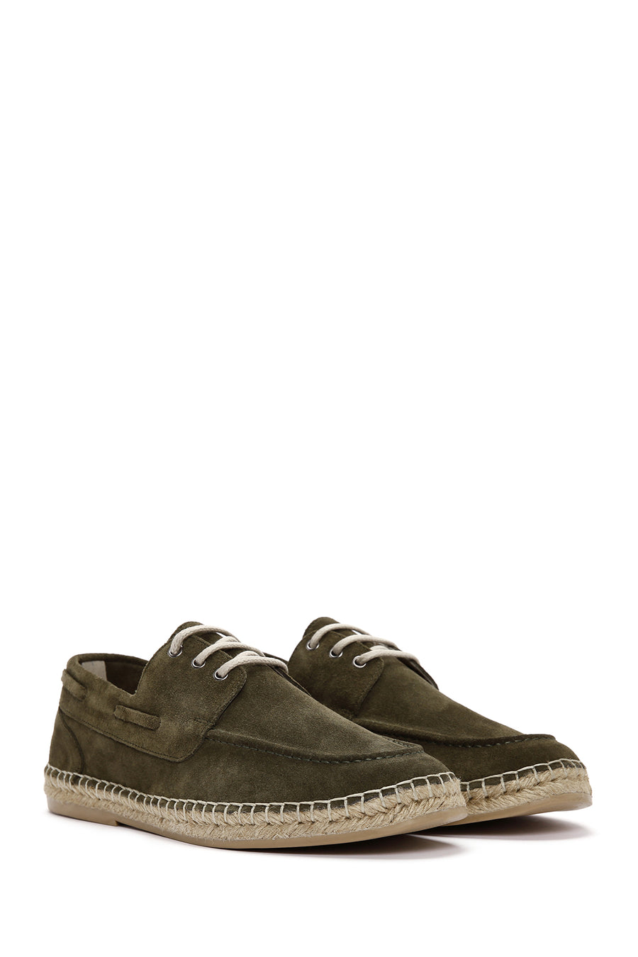 Men's Khaki Suede Leather Espadrille