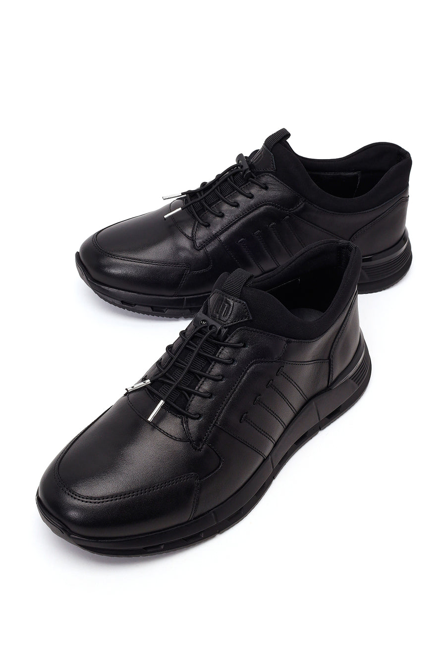 Male Black Lace-up Leather Sneaker