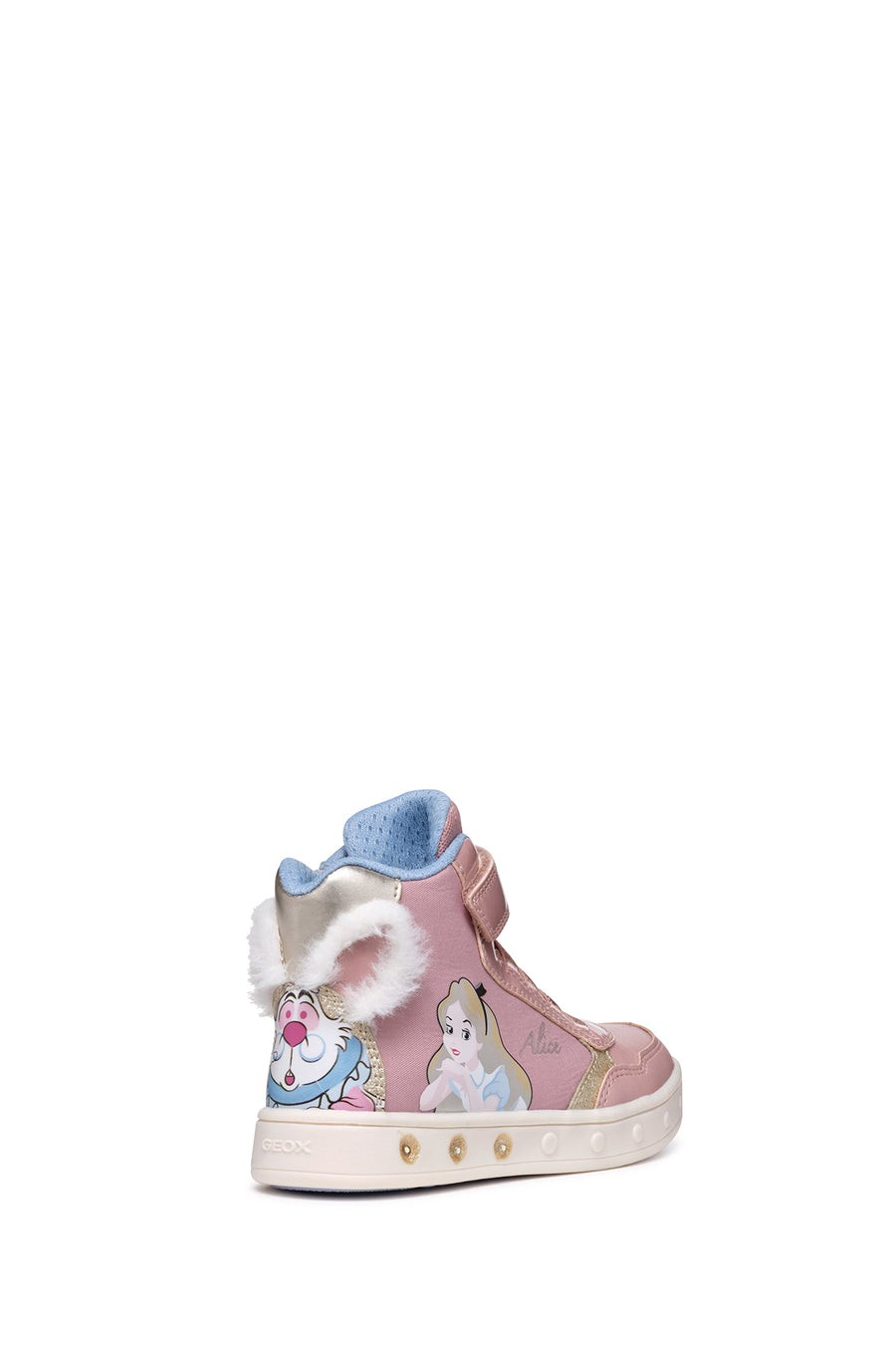 Geox Girl Pink Skylin Banded Patterned Ankle Sneaker
