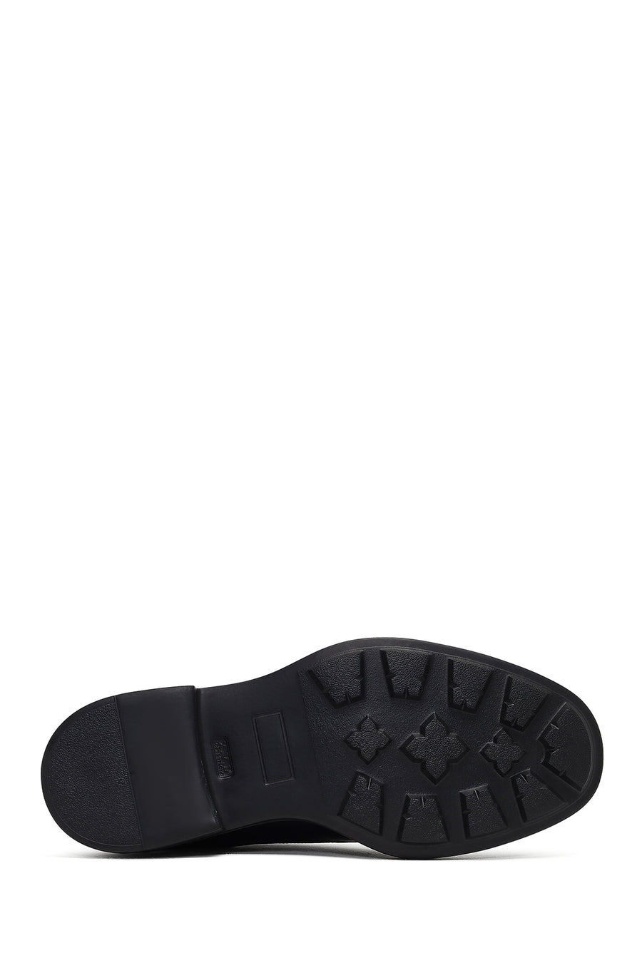 Men's Black Lace-Up Thick-Soled Leather Casual Shoe