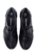 Women's Black Leather Wedge Heeled Comfort Shoes | Derimod