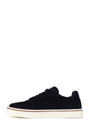 Erkek Lacivert Bağcıklı Süet Deri Sneaker | Derimod
