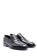 Erkek Kroko Detaylı Deri Loafer | Derimod