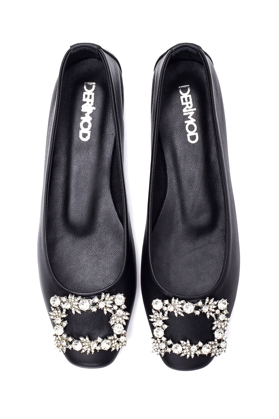 Women's Leather Stone Ballerinas