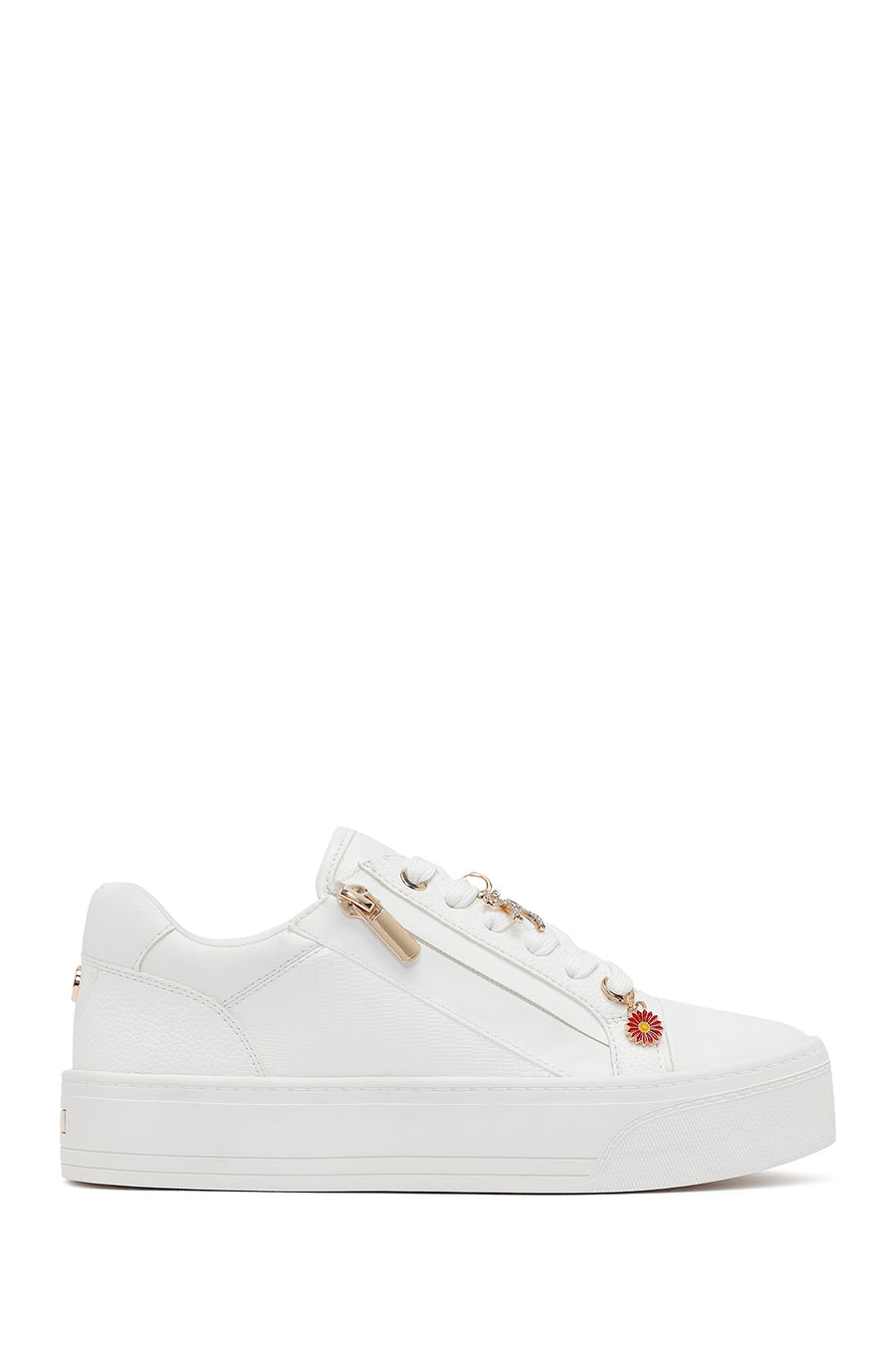 Kadın Beyaz Bağcıklı Kalın Tabanlı Sneaker AF520004SV | Derimod