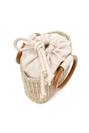 Women's Cream Long Strap Straw Handle Bag | Derimod