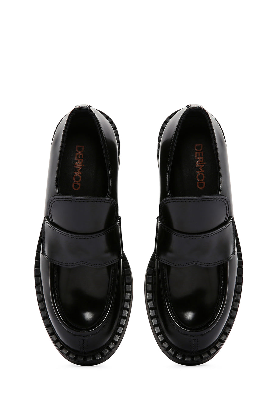 Women's Black Leather Masculine Loafer
