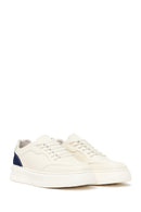 Male White Lace-Up Leather Sneaker | Derimod