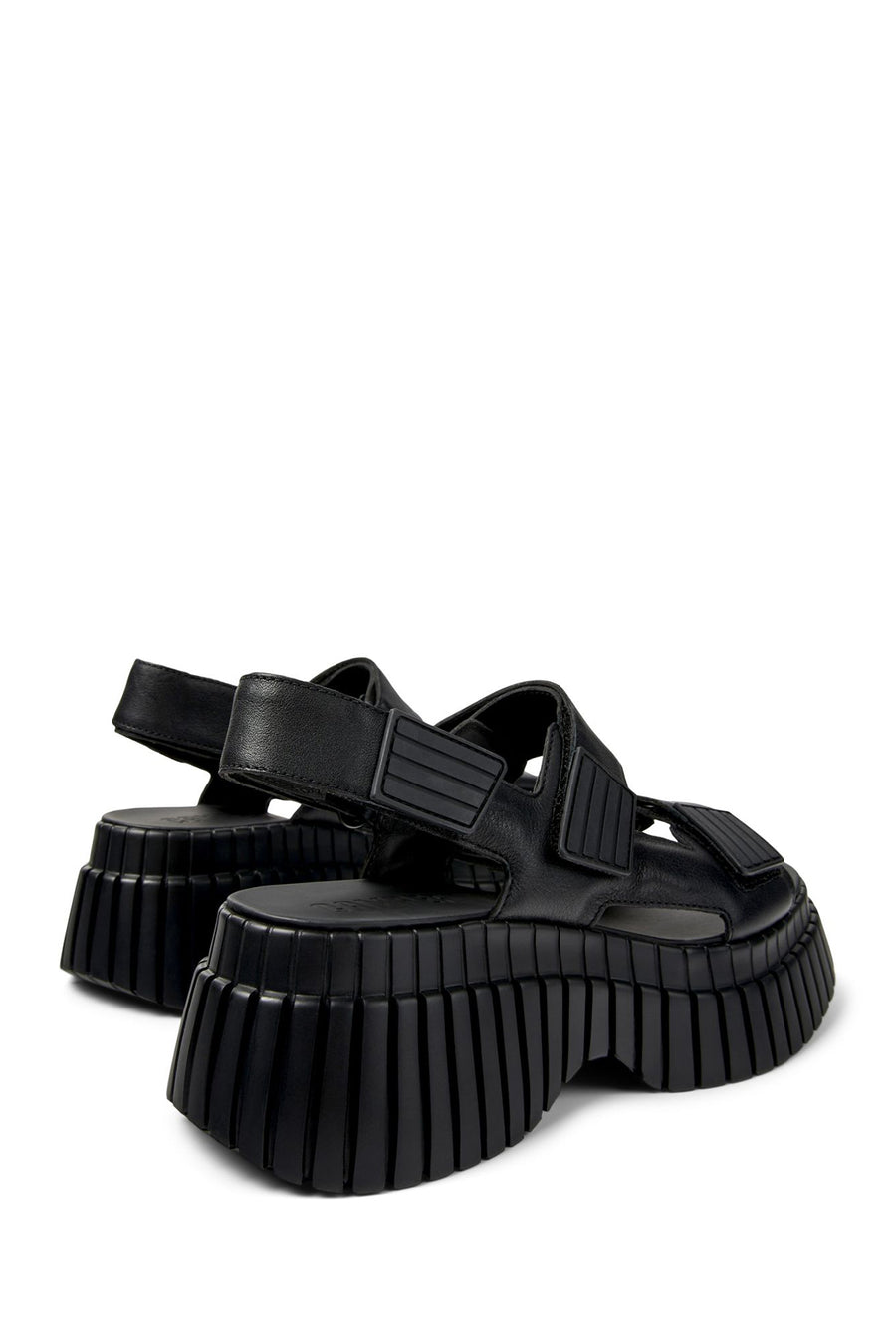 Camper Women's Black Bcn Thick Soled Leather Sandals