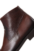 Men's Brown Leather Classic Zipper Boots | Derimod
