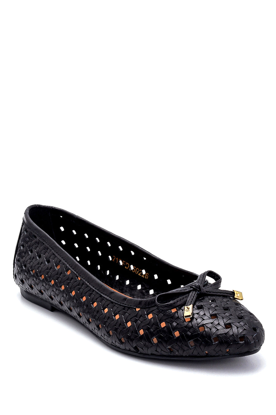 Women's Leather Printed Ballerinas
