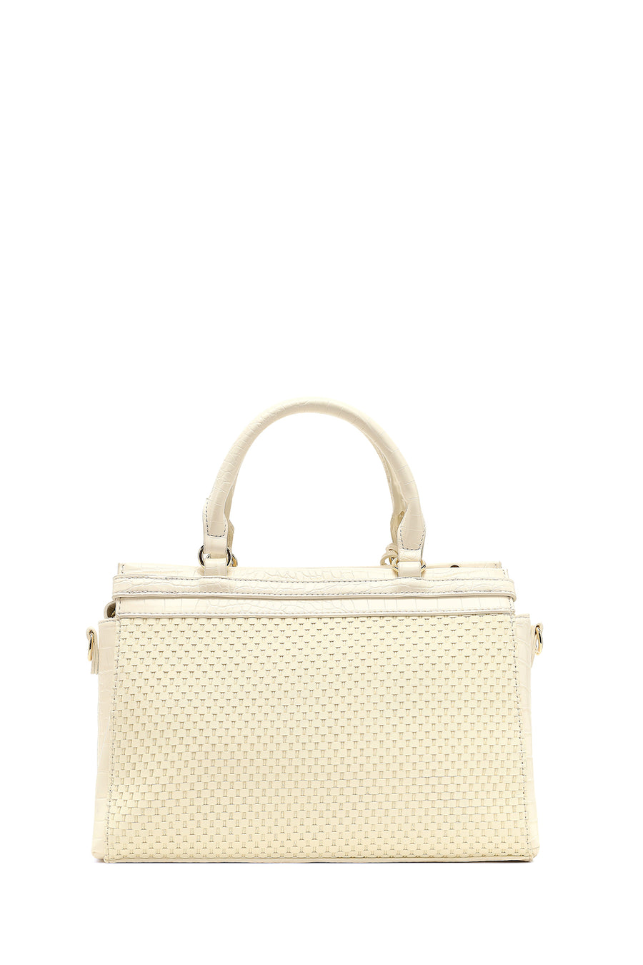 Women's Cream Long Strap Patterned Shoulder Bag