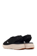 Women's Black Strapped Thick-Soled Fabric Comfort Sandals | Derimod